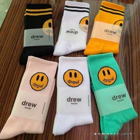 Nuovo Drew Smiley Face Calzini dello stesso stile degli uomini e delle donne di mezzo vitello calzin  