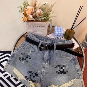 pantaloni corti in denim chanel-0895