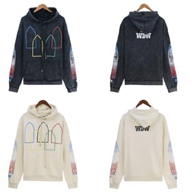 WHO DECIDE GUERRA Lavato e angosciato retro stampato casual felpa a cappuccio-1619  