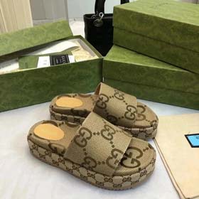 GUCCI una parola nuove pantofole ricamate a suola spessa che aumenta l'altezza piattaforma torta cop