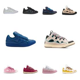 Lanvin splicing Curb uomini e donne coppia spessa fondo pizzo-up scarpe da skateboard sport casual s