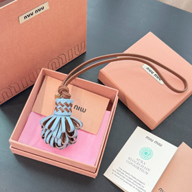 MIUMIU cuoio borsa fiore borsa cordone pendente-3555