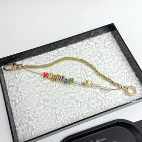 Louis Vuitton LV doppia catena perlina pendente lettera oro decorato cintura catena e borsa decorazi