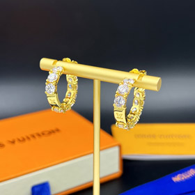 Louis Vuitton LV diamante completo orecchini rotondo taglio zircone orecchini-3573