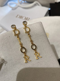 Dior diamante orecchini a lettera lunga-3956  